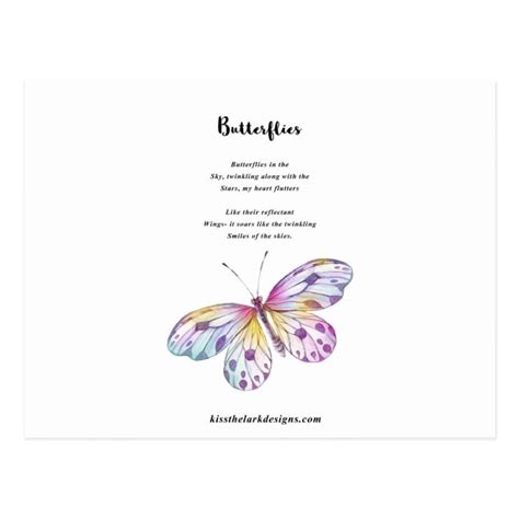 Butterflies Poem Postcard Zazzle Com Butterflies Poem Postcard Zazzle Com