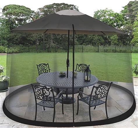 Homeroots 9 Patio Umbrella Outdoor Table Bug Screen Mesh Black Mosquito Homeroots 9 Patio Umbrella Outdoor Table Bug Screen Mesh Black Mosquito