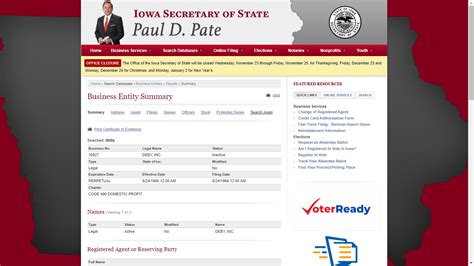Iowa Secretary Of State Corporation And Business Entity Search Iowa Secretary Of State Corporation And Business Entity Search