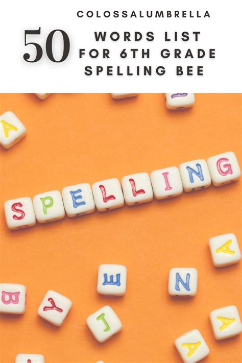 Mastering 6Th Grade Spelling Bee Words Free Printable Of 50 Words List Mastering 6Th Grade Spelling Bee Words Free Printable Of 50 Words List
