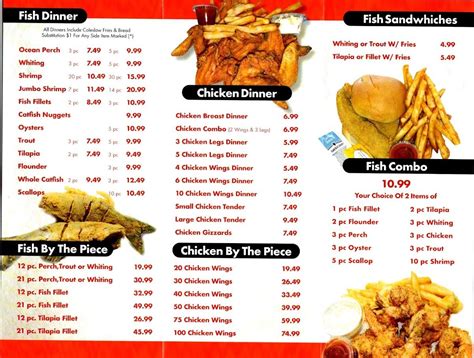 Menu At Jj Fish Chicken Restaurant Candler Mcafee Wesley Chapel Rd