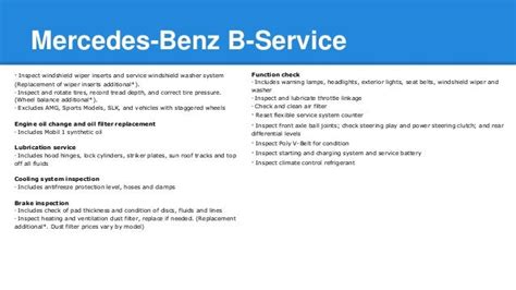 Mercedes Benz A Service And B Service