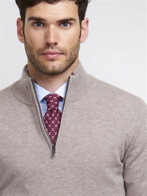 Repeat Cashmere Men S Cashmere Half Zip Sweater Mens Cashmere Half