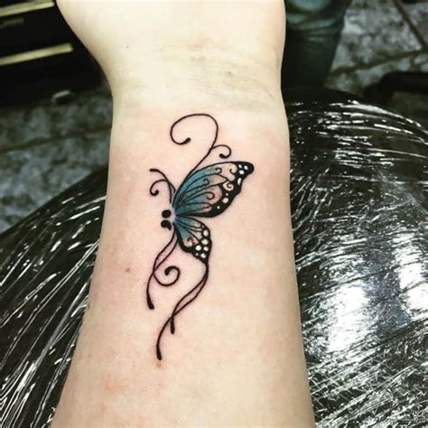 Semi Colon Butterfly Tattoo