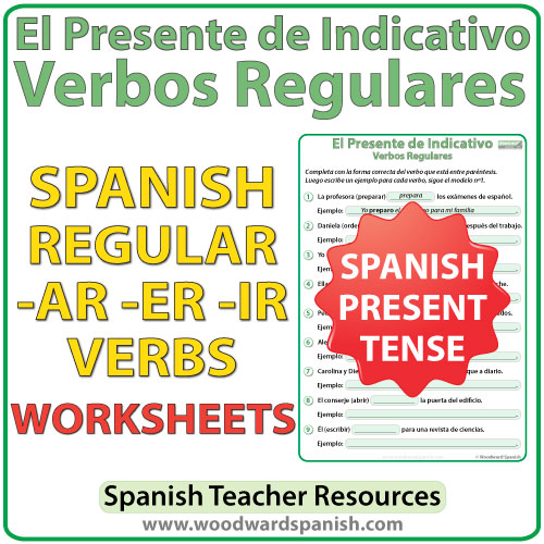 Spanish Present Tense Regular Verbs Worksheets Woodward Spanish Spanish Present Tense Regular Verbs Worksheets Woodward Spanish